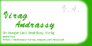 virag andrassy business card