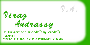 virag andrassy business card